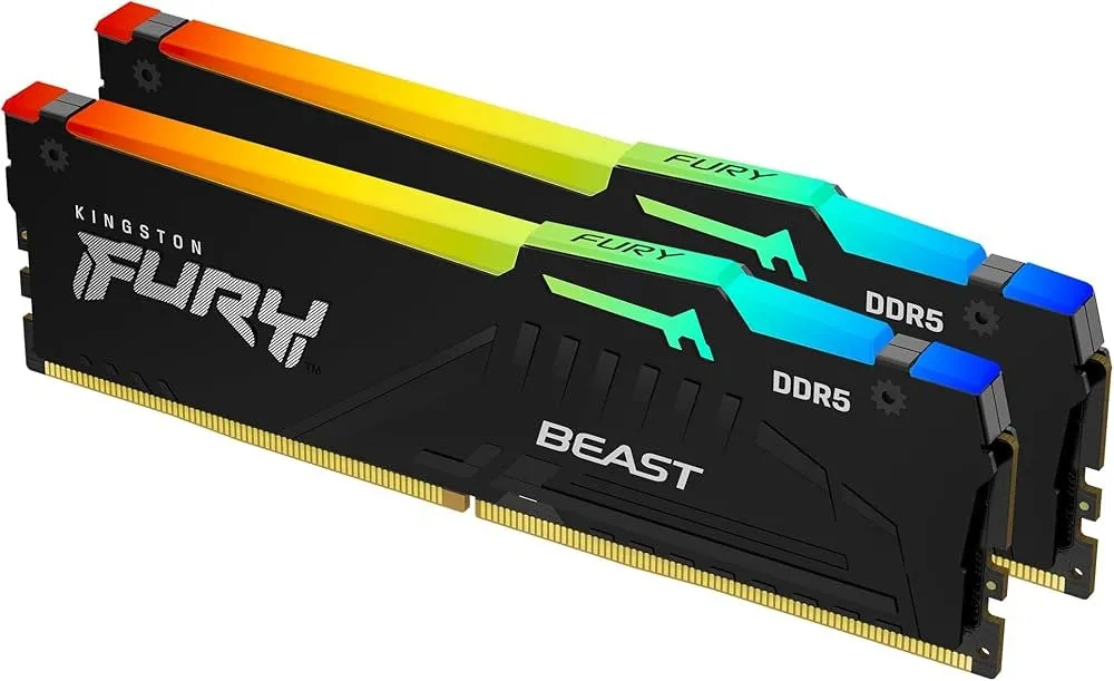 Kingston FURY Beast Siyah RGB EXPO 64GB 6000MT/s DDR5 CL30 DIMM Masaüstü Oyun Bellek Kiti 2 - KF560C30BBEAK2-64