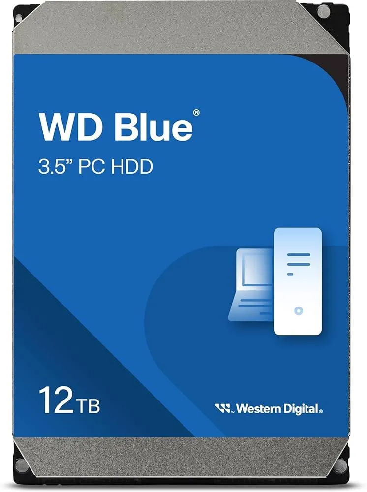 Western Digital 12TB WD Blue Internal Hard Drive HDD - 7200 RPM, SATA 6 Gb/s, 512 MB Cache, 3.5