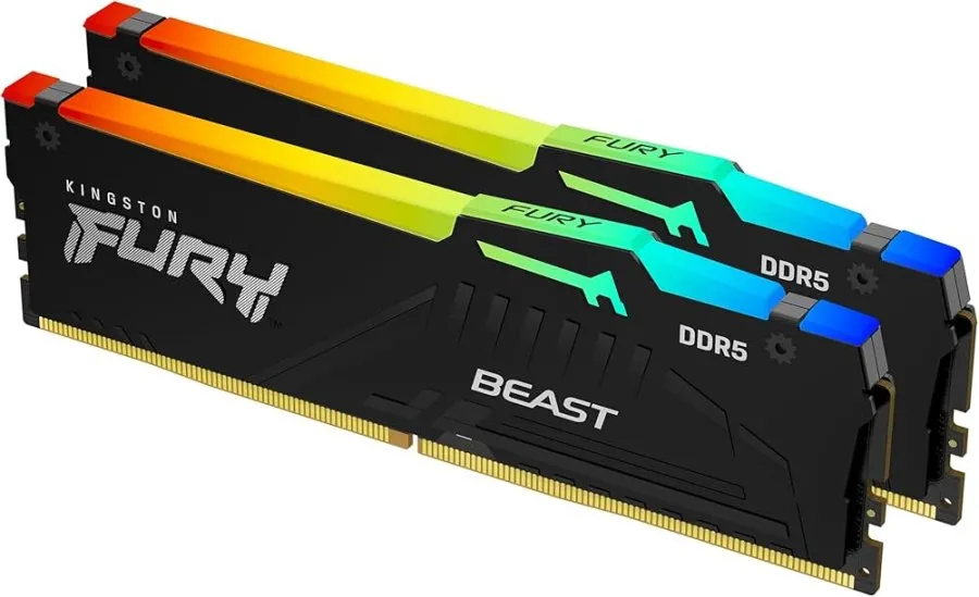 Kingston FURY Beast Siyah RGB EXPO 64GB 6000MT/s DDR5 CL30 DIMM Masaüstü Oyun Bellek Kiti 2 - KF560C30BBEAK2-64